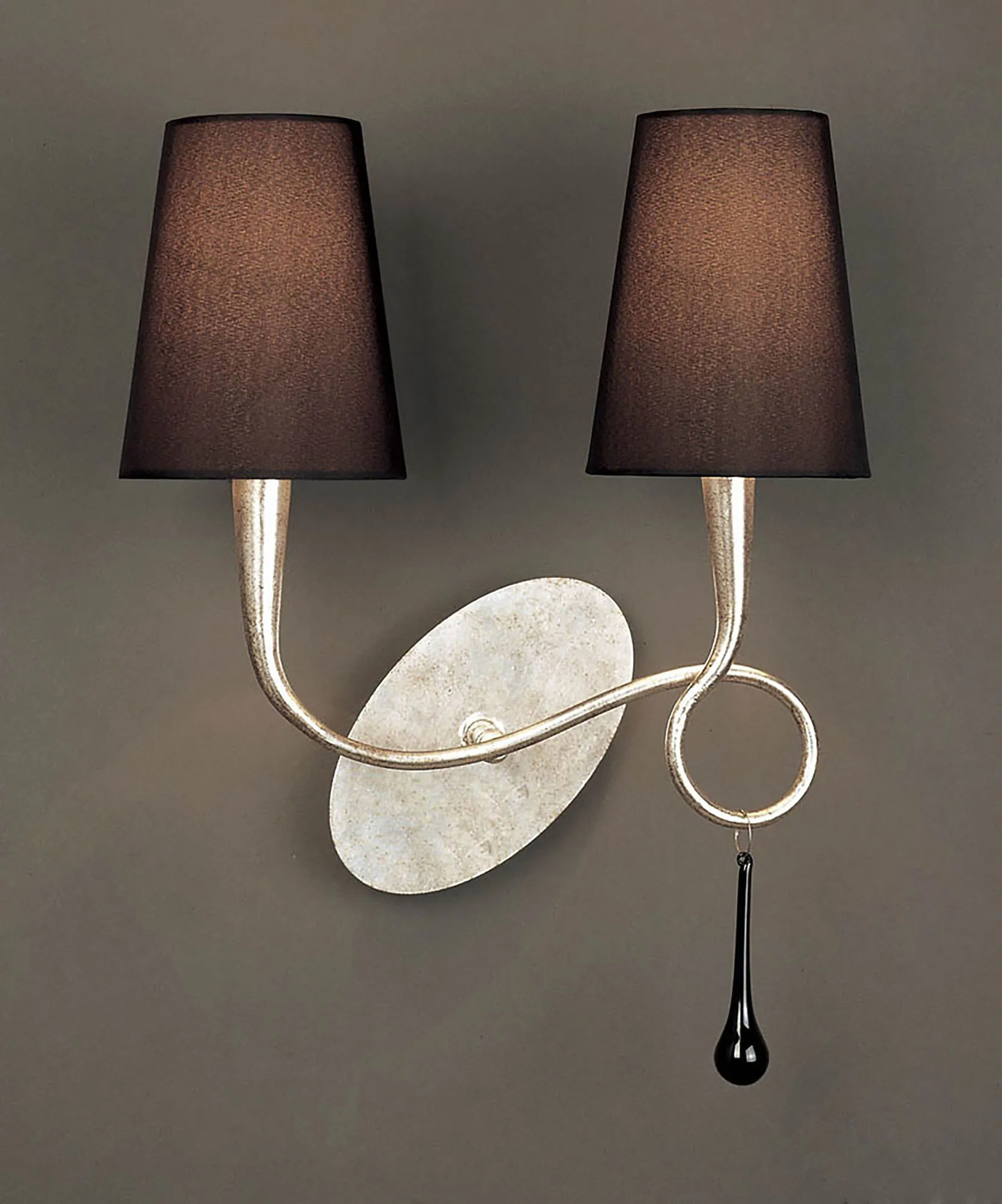 Paola Silver-Black Wall Lights Mantra Armed Wall Lights